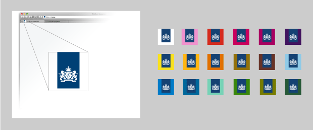 Voorbeeld favicons Rijkshuisstijl