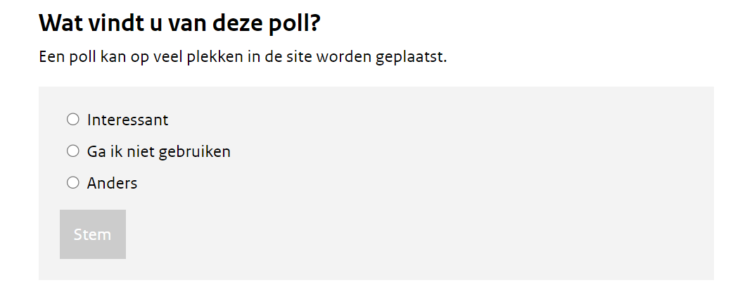 Screenshot functionaliteit poll